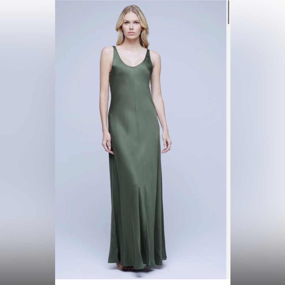 l’Agence clea maxi dress- dark moss green